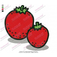 Cartoon Two Tomatos Embroidery Design